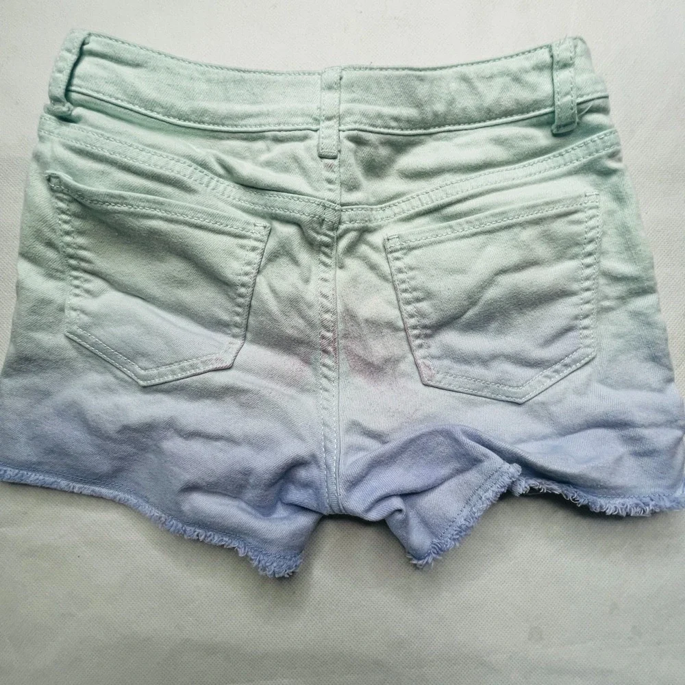 Gap & Cat & Jack Girls Shorts Lot 2 Pairs Size 14 Ombre Pink Green Summer Denim